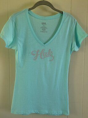 Huk Fishing Light Blue Short Sleeve T-Shirt Size Small
